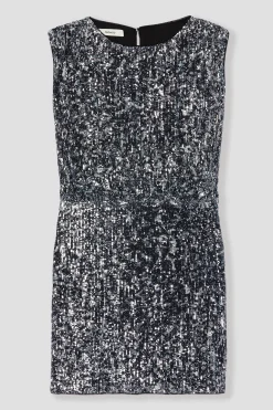 Promod Robe courte à paillettes Femme - Imprimé noir Impriménoir Best Sale