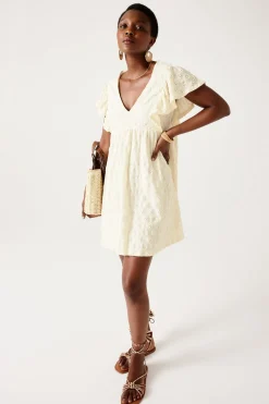 Promod Robe courte baby doll - Ecru Hot
