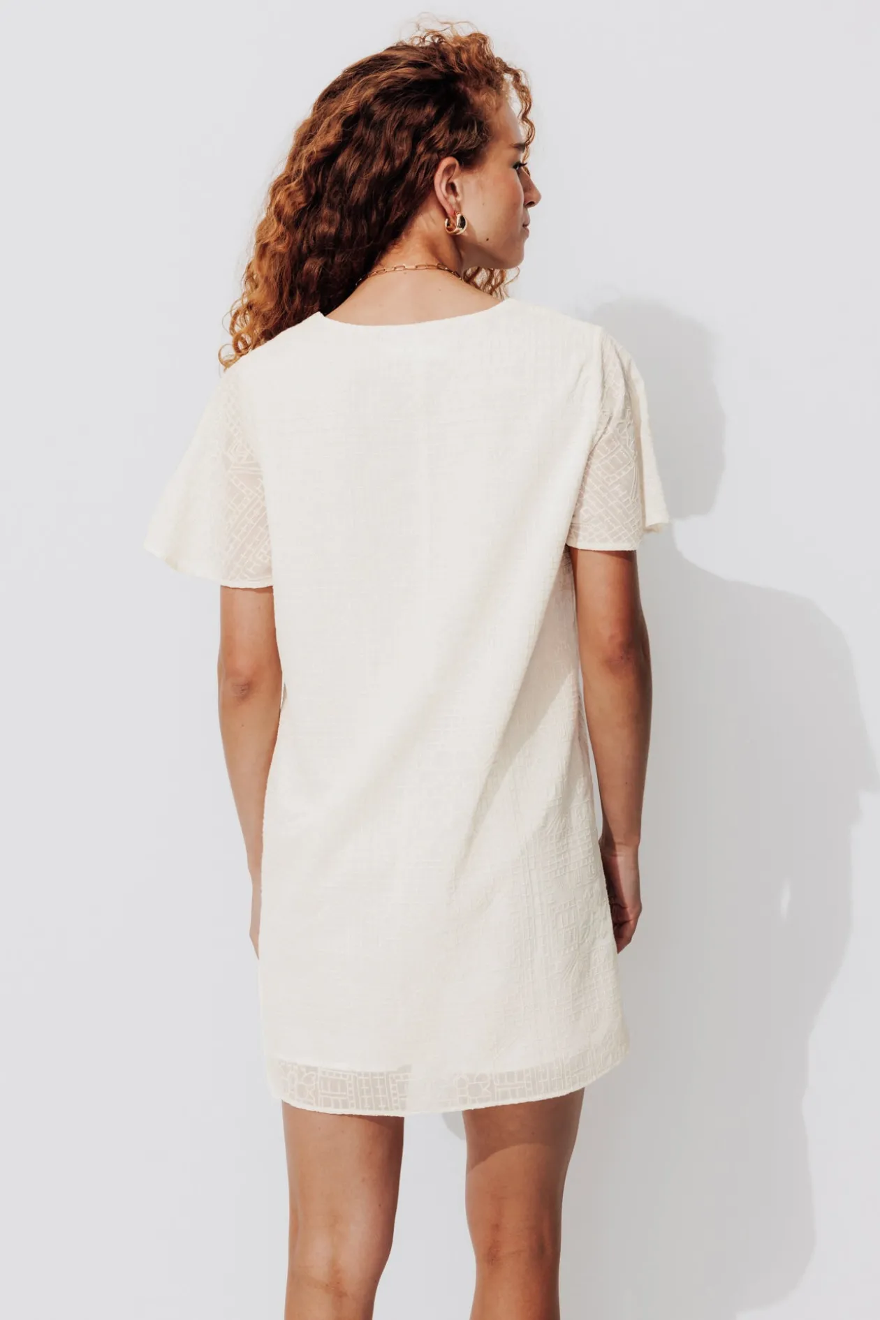 Promod Robe courte brodée Femme - Ecru Online