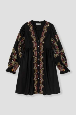 Promod Robe courte brodée Femme - Noir Hot