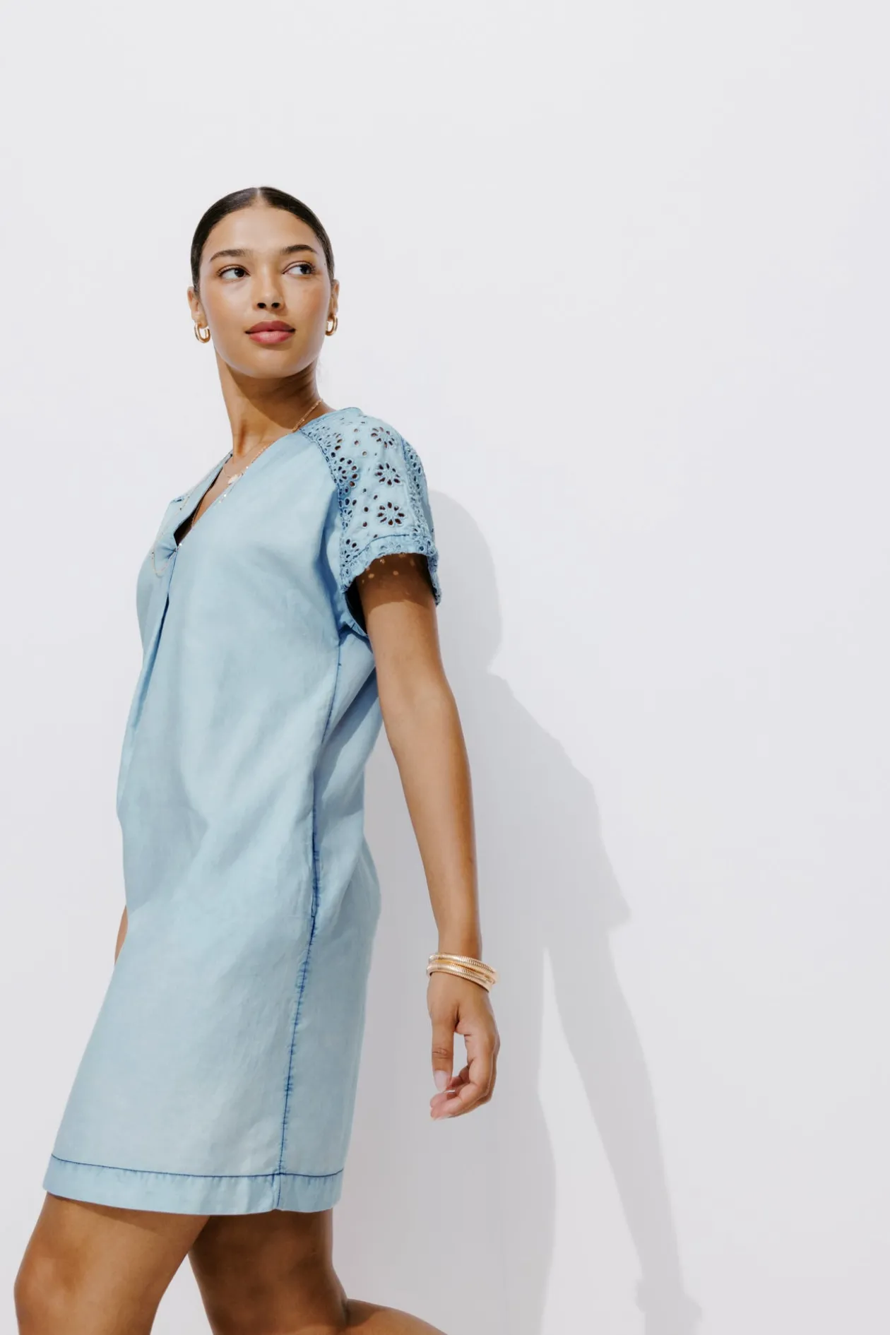 Promod Robe courte broderie anglaise - Jean clair Jeanclair Cheap