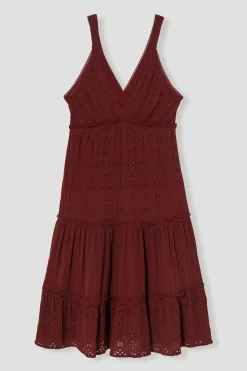 Promod Robe courte broderie anglaise - Terre de sienne Terredesienne Shop