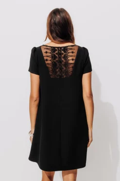 Promod Robe courte détail dentelle - Noir Clearance
