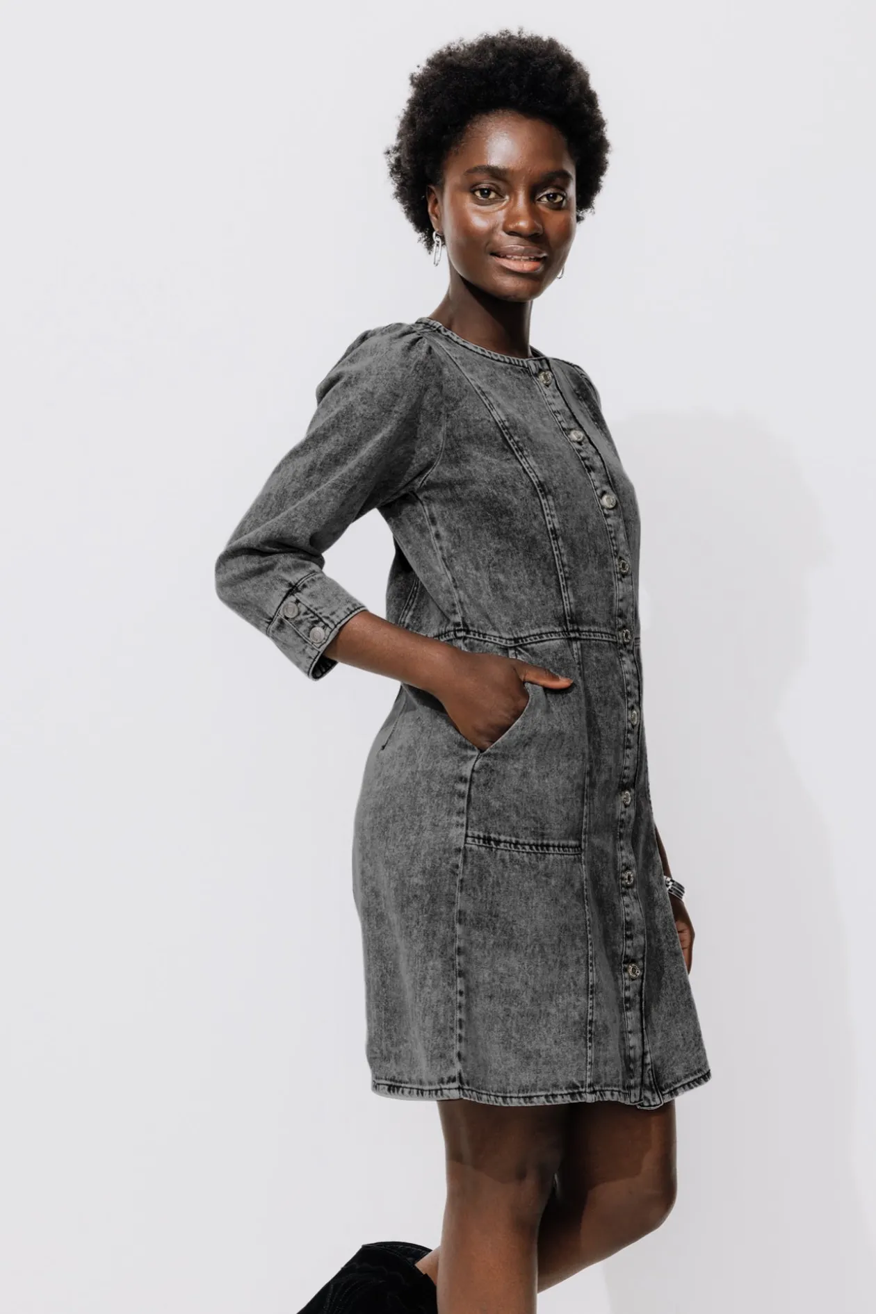 Promod Robe courte en jean Femme - Jeans gris Jeansgris New