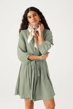 Promod Robe courte en satin Femme - Turquoise Sale