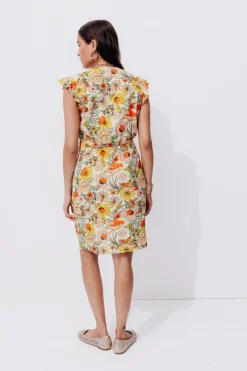 Promod Robe courte fleurie Femme - Imprimé écru Impriméécru Discount