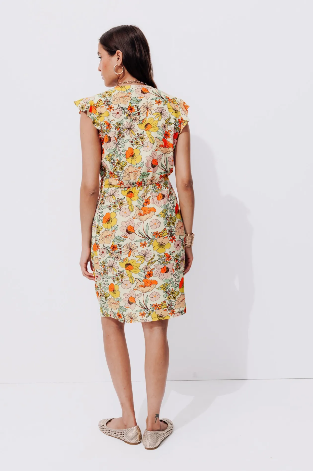 Promod Robe courte fleurie Femme - Imprimé écru Impriméécru Discount