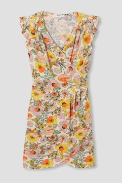 Promod Robe courte fleurie Femme - Imprimé écru Impriméécru Discount