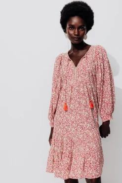 Promod Robe courte imprimée Femme - Imprimé écru Impriméécru Fashion