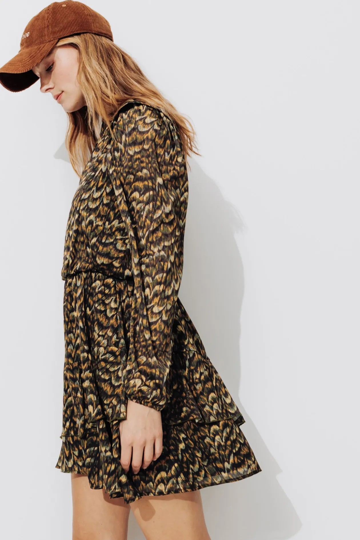 Promod Robe courte imprimée Femme - Imprimé marron Imprimémarron Fashion