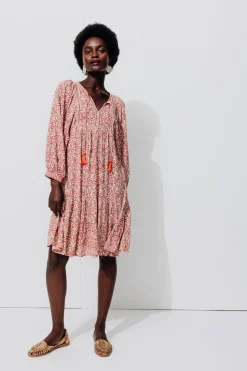 Promod Robe courte imprimée Femme - Imprimé écru Impriméécru Fashion