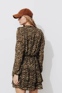 Promod Robe courte imprimée Femme - Imprimé marron Imprimémarron Fashion
