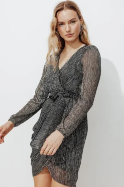 Promod Robe courte pailletée Femme - Argent Flash Sale