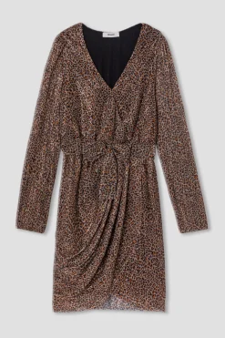 Promod Robe courte pailletée leopard - Imprimé multicolore Imprimémulticolore Best Sale