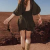 Promod Robe courte perlée Femme - Kaki Store