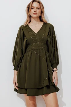 Promod Robe courte perlée Femme - Kaki Store