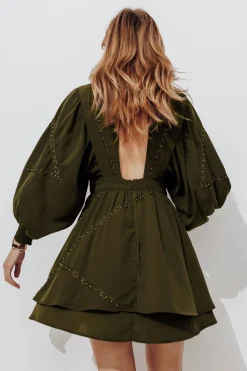 Promod Robe courte perlée Femme - Kaki Store