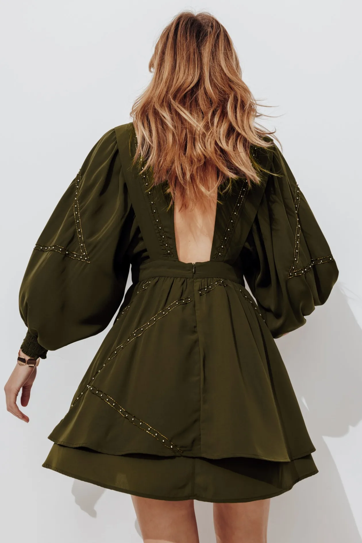 Promod Robe courte perlée Femme - Kaki Store