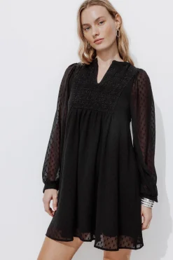 Promod Robe courte plumetis Femme - Noir Best