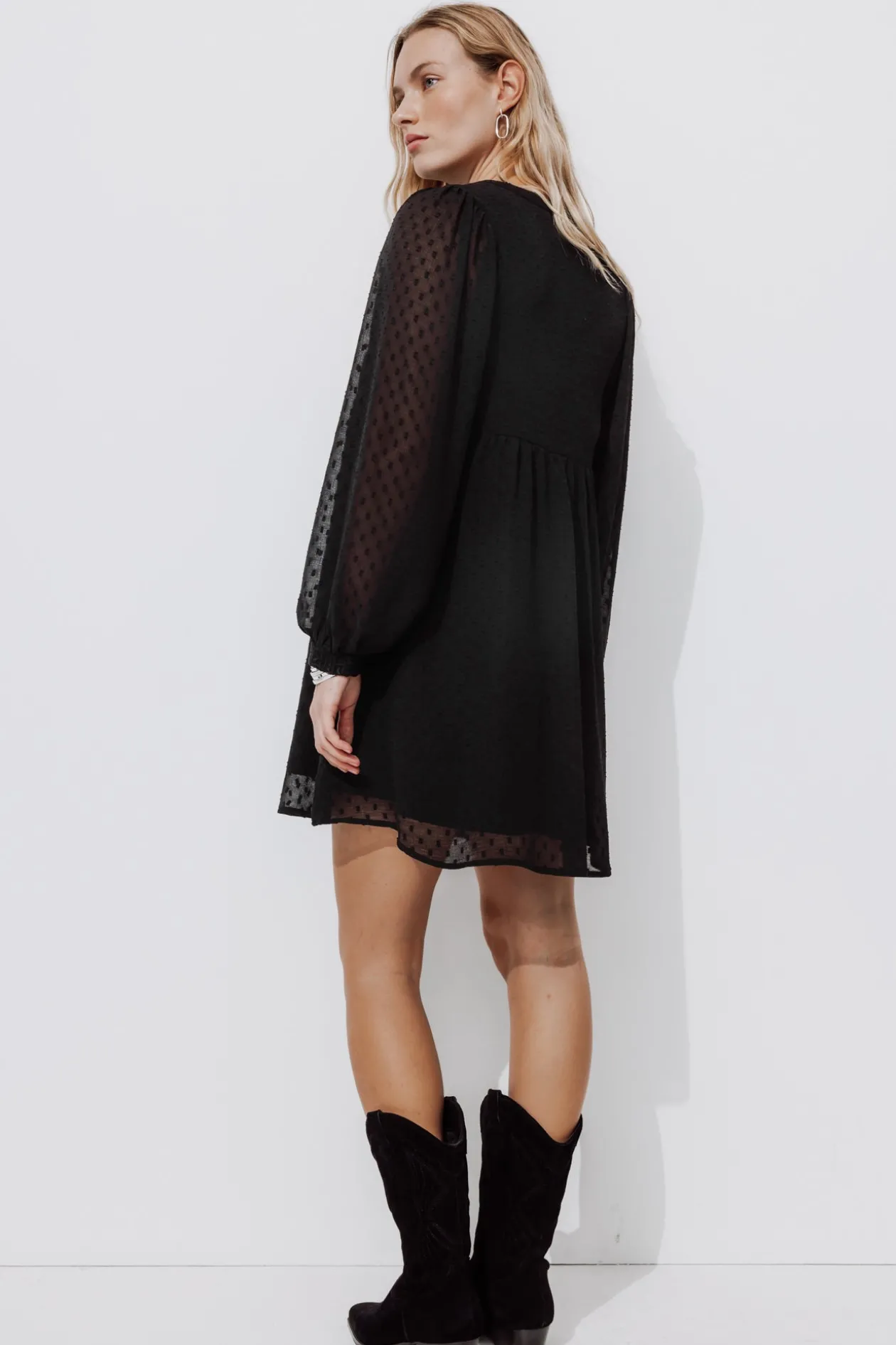 Promod Robe courte plumetis Femme - Noir Best