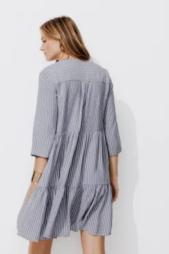 Promod Robe courte rayée Femme - Rayé marine Rayémarine Shop