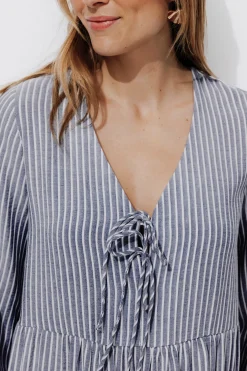 Promod Robe courte rayée Femme - Rayé marine Rayémarine Shop
