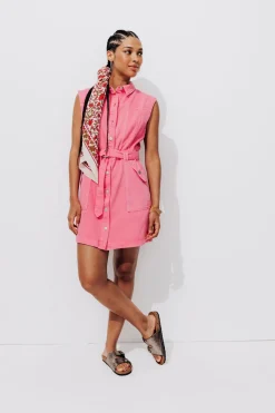 Promod Robe courte sans manches - Rose Fashion
