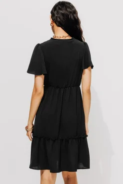 Promod Robe courte volantée Femme - Noir Best Sale