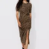 Promod Robe drapée léopard Femme - Imprimé multicolore Imprimémulticolore Discount