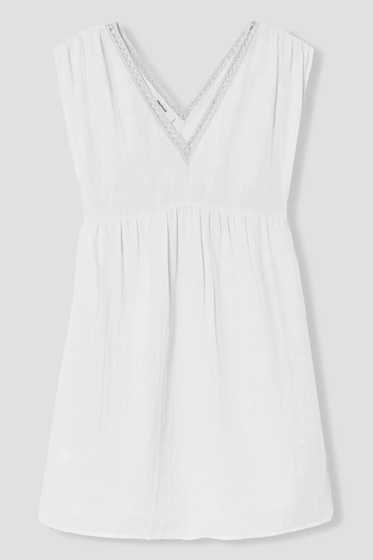 Promod Robe en gaze de coton Femme - Ecru Fashion