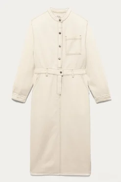 Promod Robe en toile mi-longue Femme - Ecru Online
