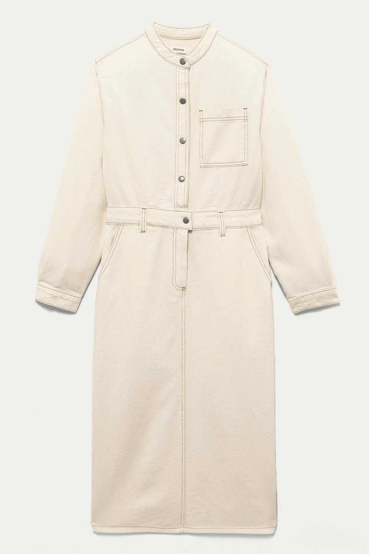Promod Robe en toile mi-longue Femme - Ecru Online