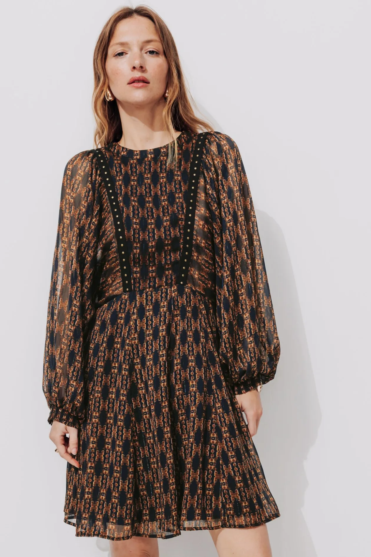 Promod Robe en voile imprimé Femme - Imprimé noir Impriménoir Online