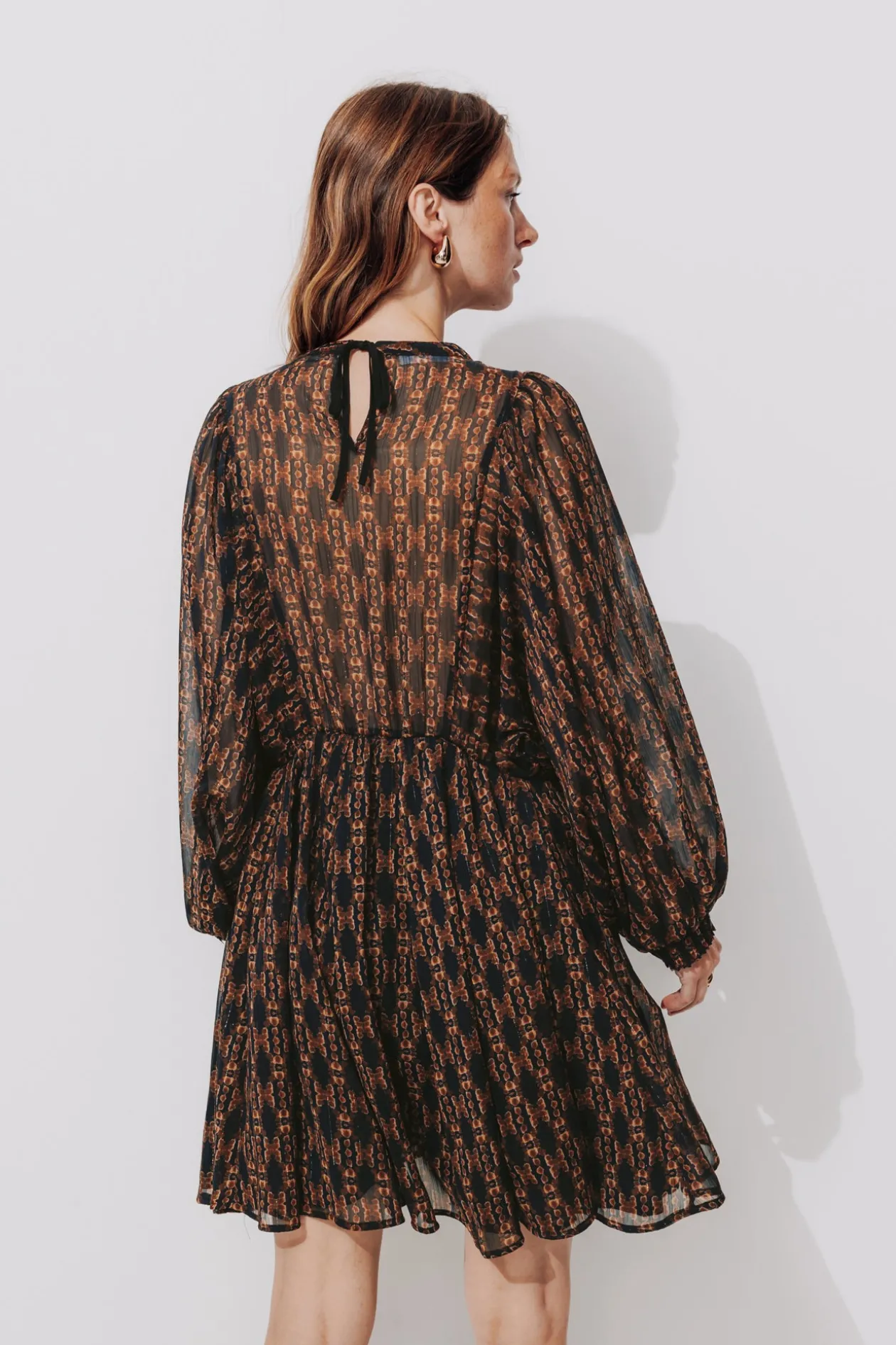 Promod Robe en voile imprimé Femme - Imprimé noir Impriménoir Online