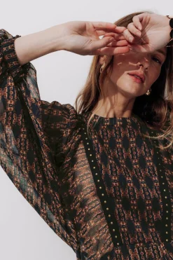 Promod Robe en voile imprimé Femme - Imprimé noir Impriménoir Online