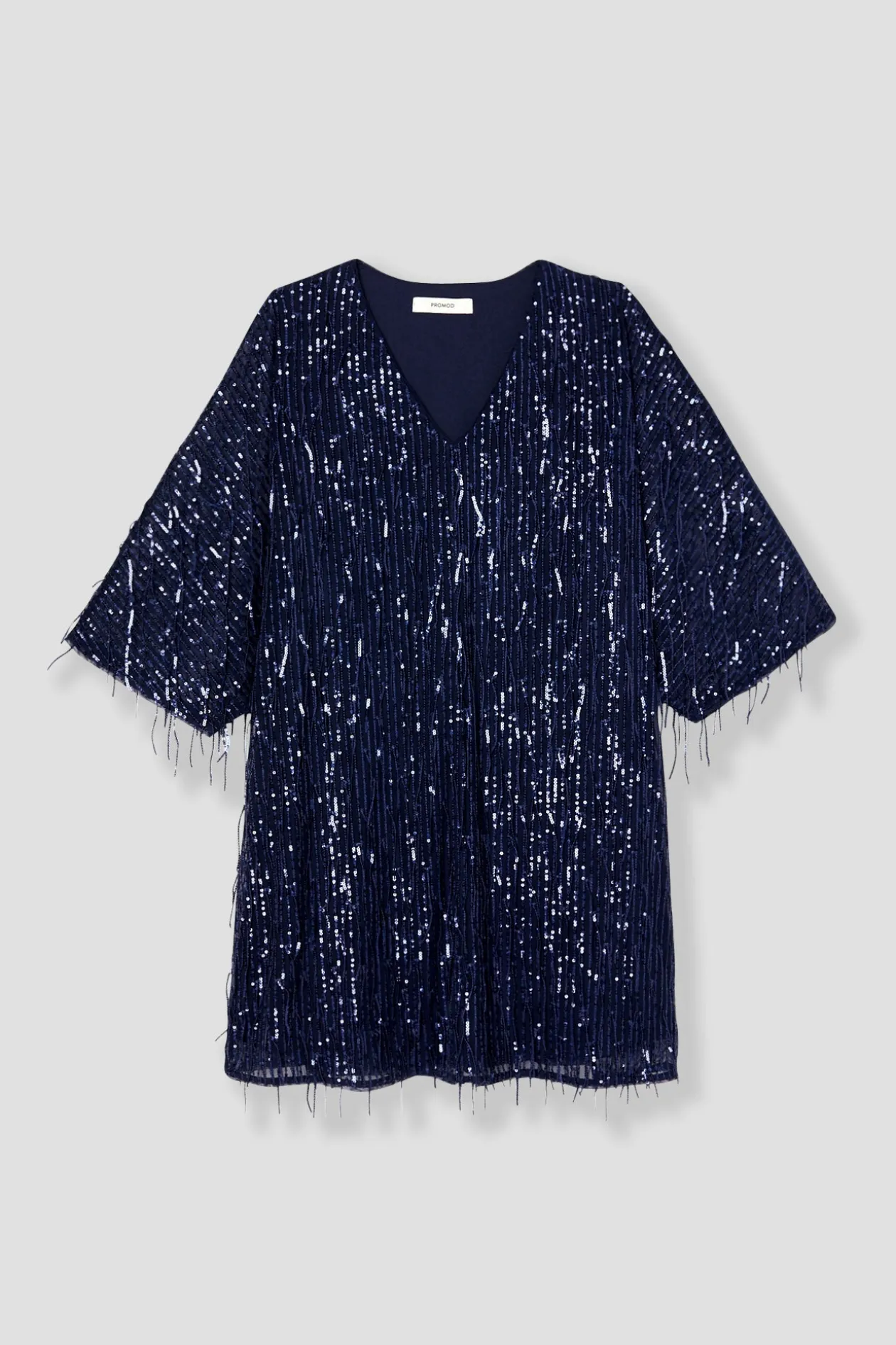 Promod Robe frangée à paillettes - Rayé cerise Rayécerise Clearance