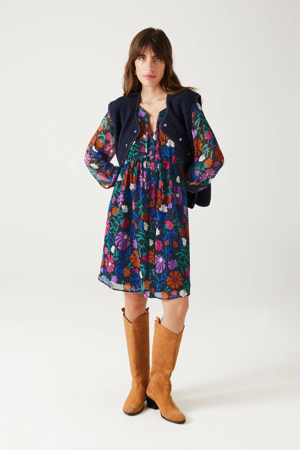 Promod Robe imprimée éco-conçue - Imprimé marine Imprimémarine Discount