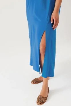 Promod Robe longue à bretelles - Bleu Shop