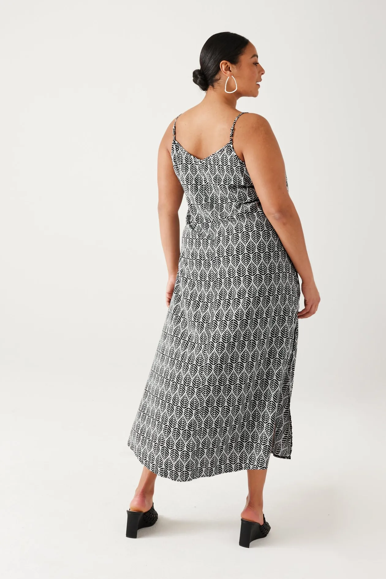 Promod Robe longue à bretelles - Imprimé noir Impriménoir Flash Sale