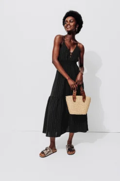 Promod Robe longue à bretelles - Noir Best Sale