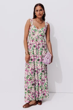 Promod Robe longue à bretelles Femme - Imprimé multicolore Imprimémulticolore Store