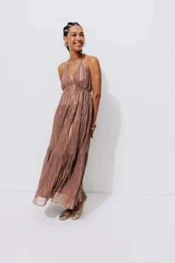Promod Robe longue à fines bretelles - Vieux rose Vieuxrose Store