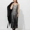 Promod Robe longue à paillettes Femme - Noir Online