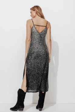 Promod Robe longue à paillettes Femme - Noir Online