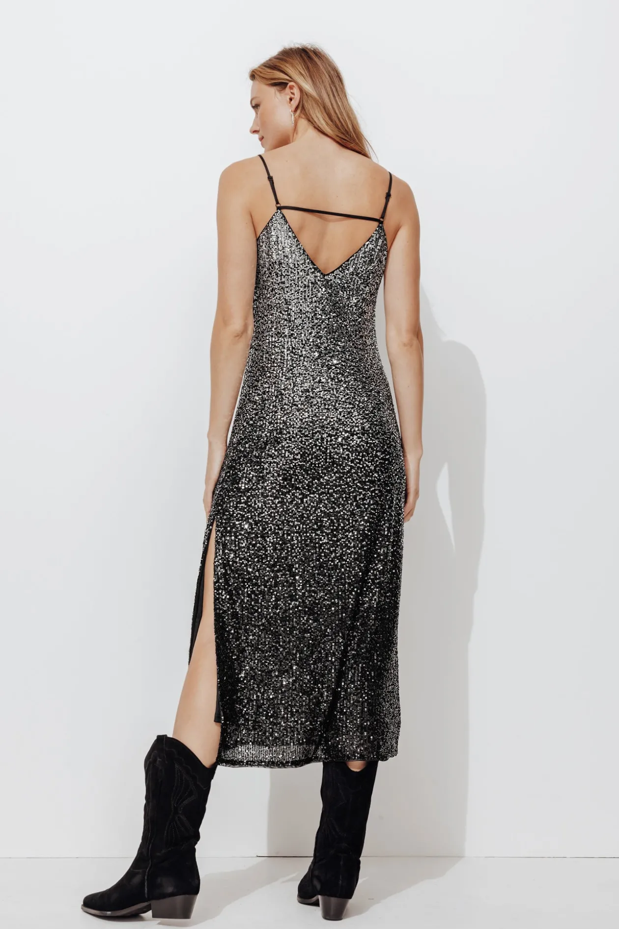 Promod Robe longue à paillettes Femme - Noir Online