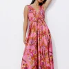 Promod Robe longue éco-conçue - Imprimé rose Imprimérose Flash Sale