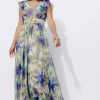 Promod Robe longue éco-conçue - Imprimé multicolore Imprimémulticolore Clearance