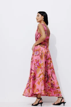 Promod Robe longue éco-conçue - Imprimé rose Imprimérose Flash Sale