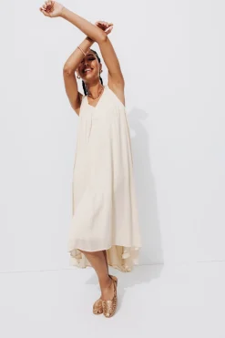 Promod Robe longue crochet dos - Ecru Fashion