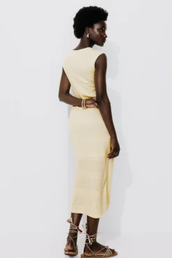 Promod Robe longue effet pointelle - Beige Sale